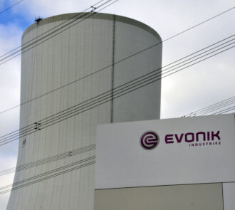 Fabrik von Evonik in Nahaufnahme