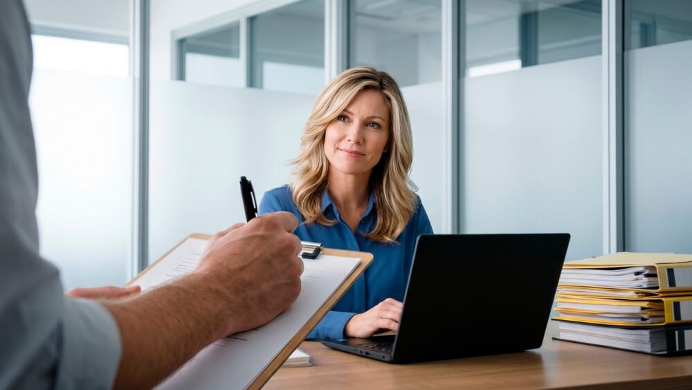Zwei Personen schütteln sich in einem hellen Büro die Hand, ein Symbolbild für den Fachkräftemangel bei der Personalsuche – Foto: erwinbosman / Pixabay