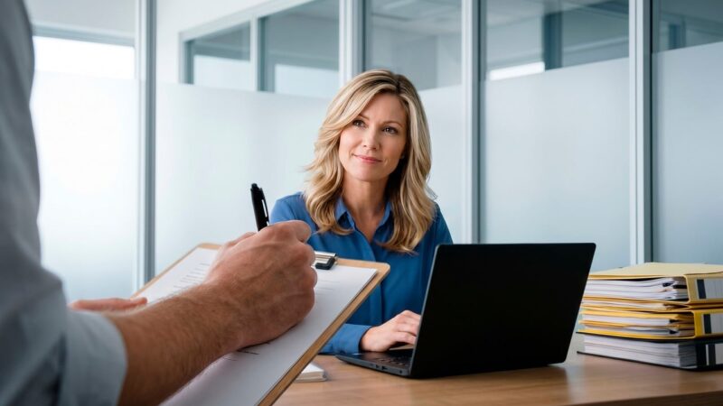 Zwei Personen schütteln sich in einem hellen Büro die Hand, ein Symbolbild für den Fachkräftemangel bei der Personalsuche – Foto: erwinbosman / Pixabay