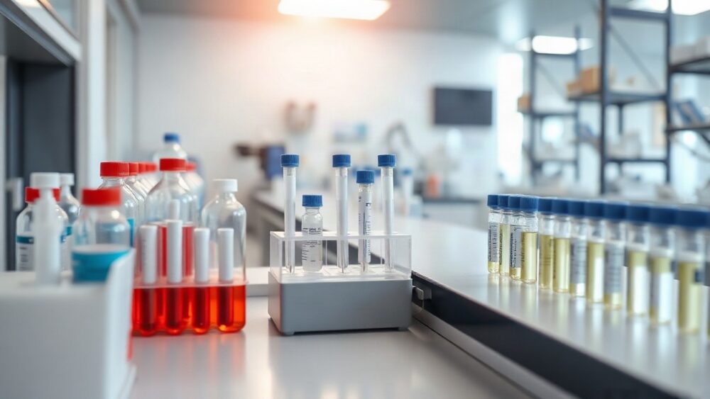 Laborarbeitsplatz mit Diagnostik-Equipment symbolisiert die Qiagen-Übernahme im Biotech-Sektor – Symbolbild, KI-erzeugt