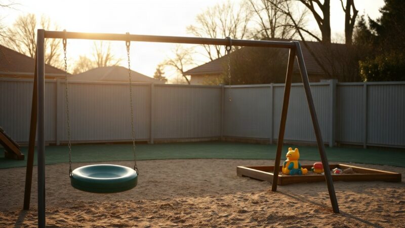 Ein verlassener Spielplatz mit Schaukeln steht sinnbildlich für die eingeschränkten Spielmöglichkeiten von Kindern weltweit, auf die die SOS-Kinderdörfer hinweisen – Symbolbild, KI-erzeugt