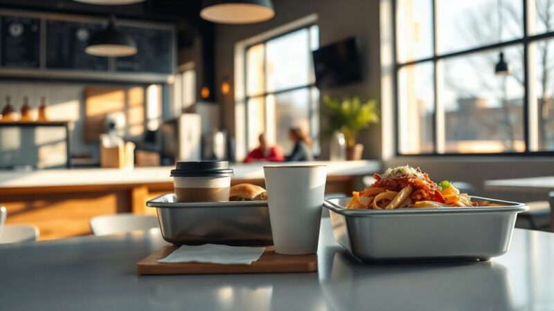 Ein Verkaufstresen mit Kaffeetasse und Burrito-Schale symbolisiert die mögliche Starbucks-Chipotle-Übernahme – Symbolbild, KI-erzeugt